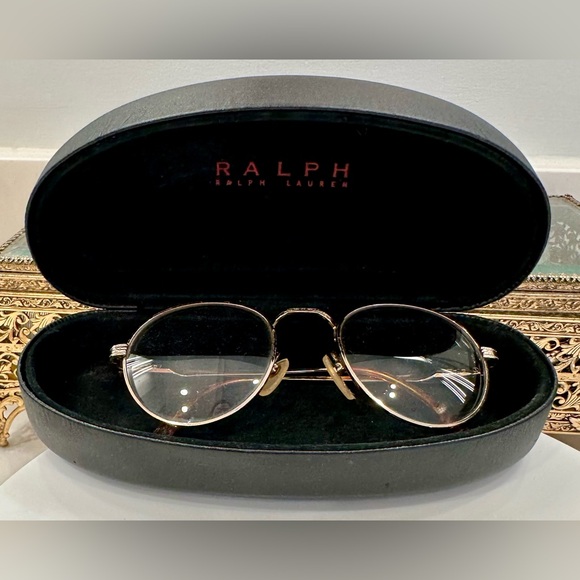 VTG Polo - Gold-Toned Round Rx Eyeglass Frames - EUC, w/ Ralph Lauren Hard-Case - Picture 17 of 17